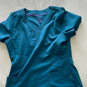 Medium blue matching scrub shirt female cut size medium